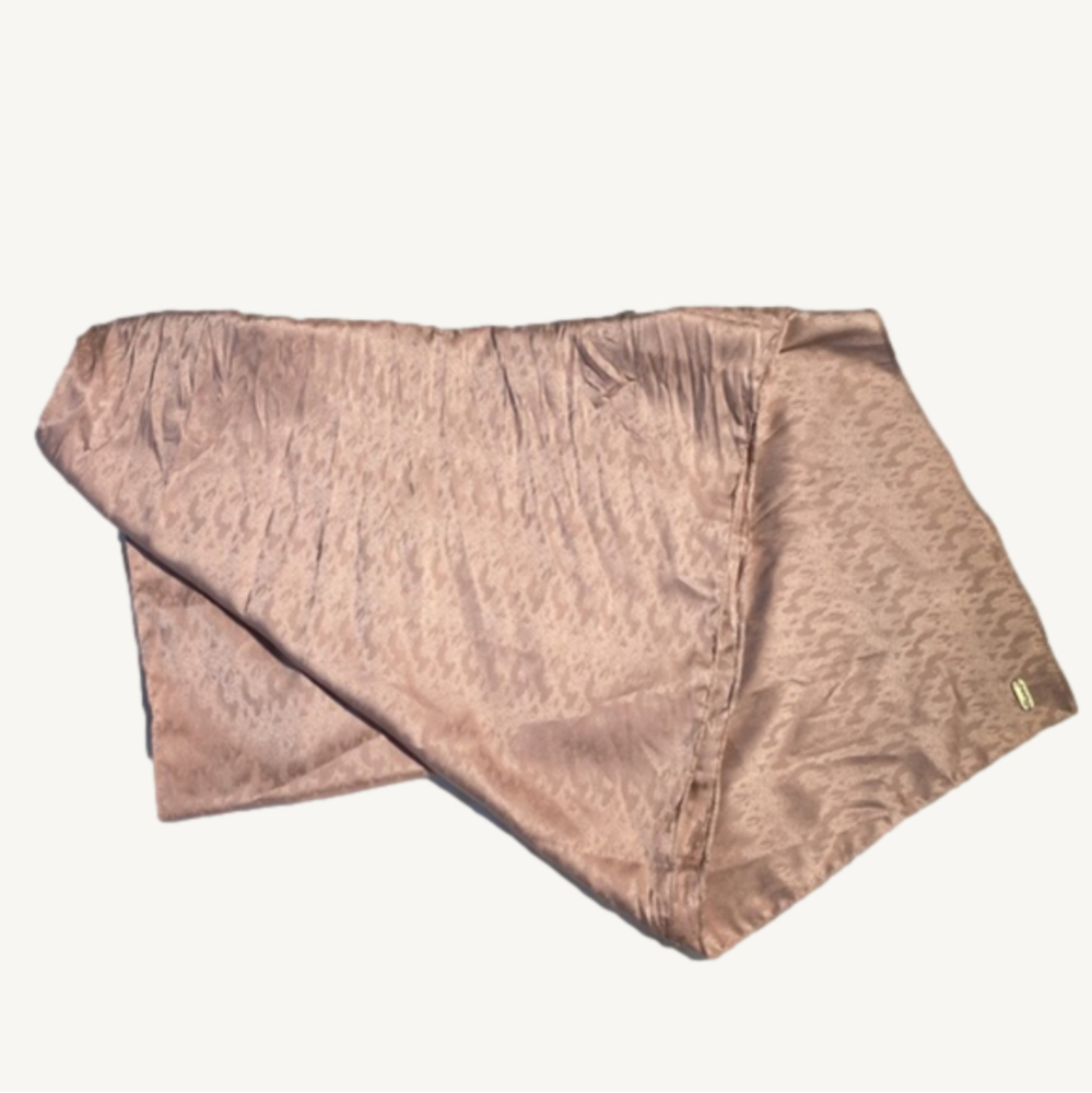 Piano Satin Pale Pink Scarf with Simple Print 74 Inches Long Rectangle